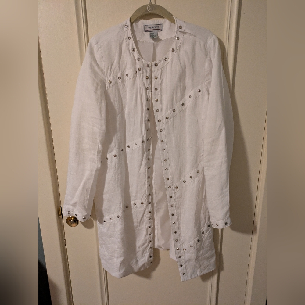 Passport White Studded Jacket